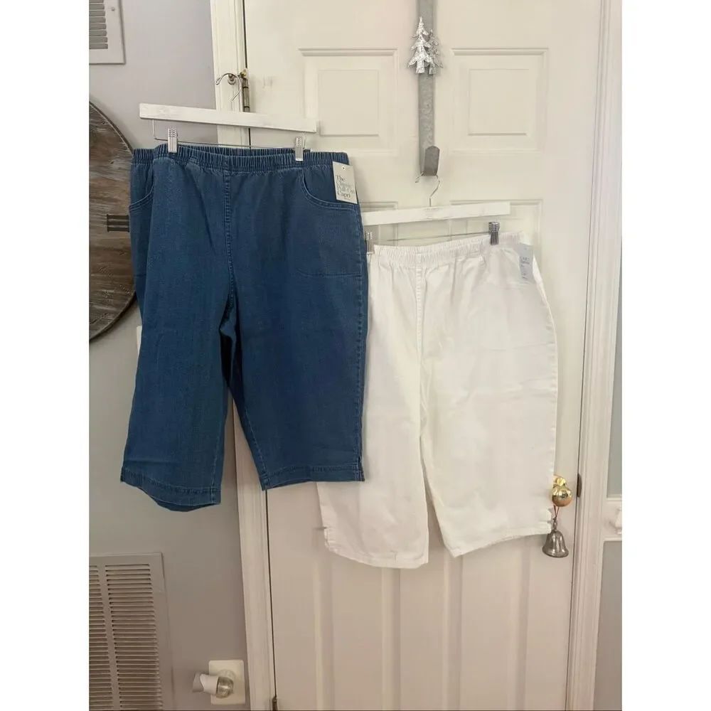 Croft & Barrow Lot of 2 Classic Capri Pull On Pants sz 3X NWT
